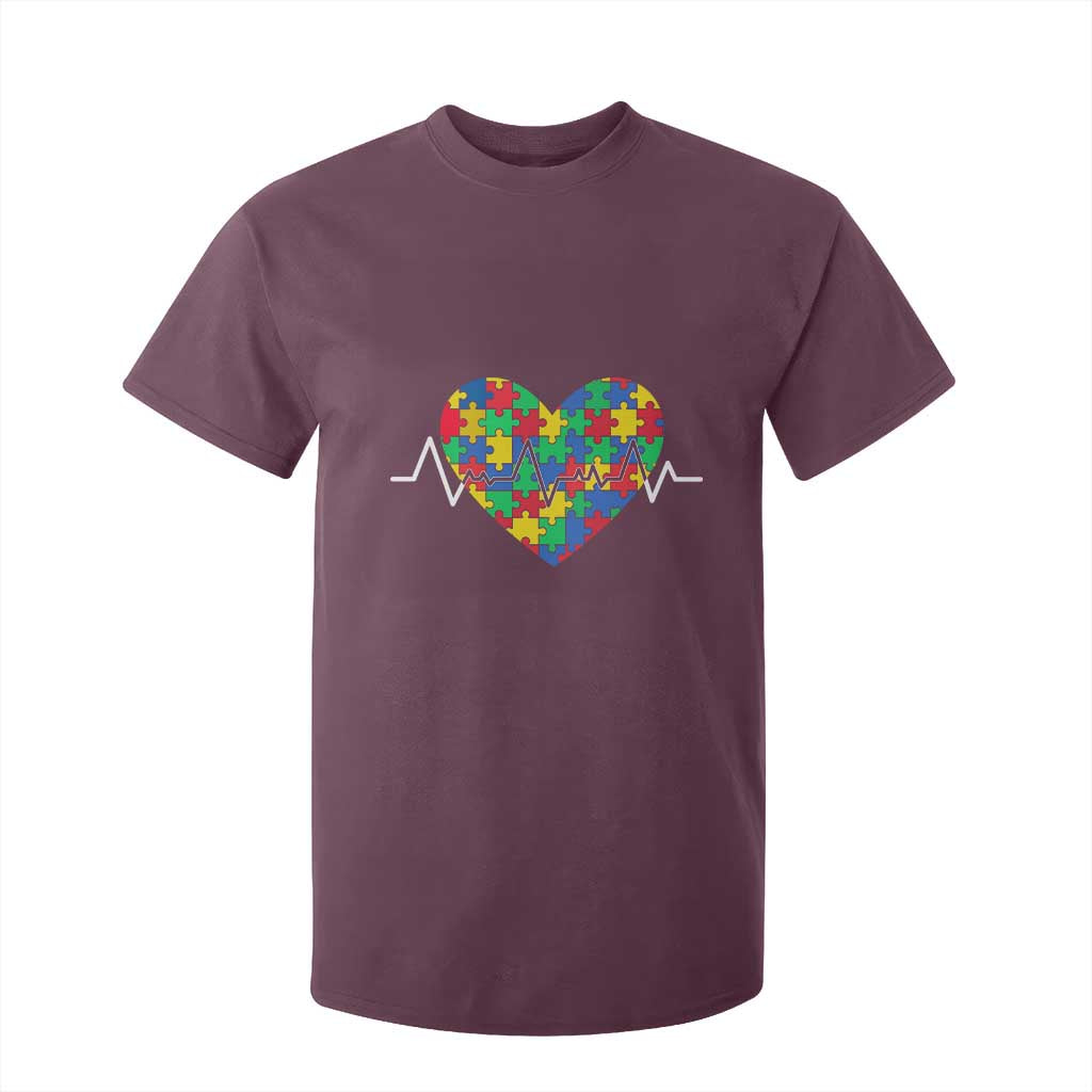 Autism Support Love Heart Puzzle Acceptance T Shirt For Kid