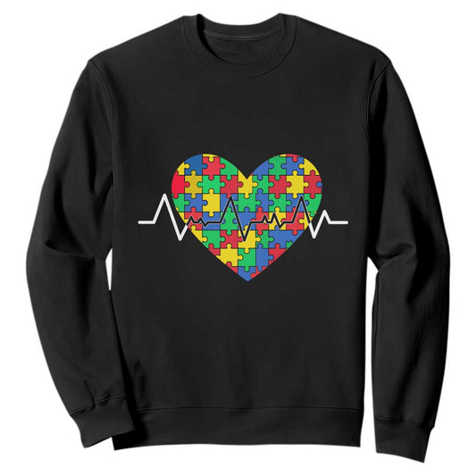 Autism Support Love Heart Puzzle Acceptance Sweatshirt