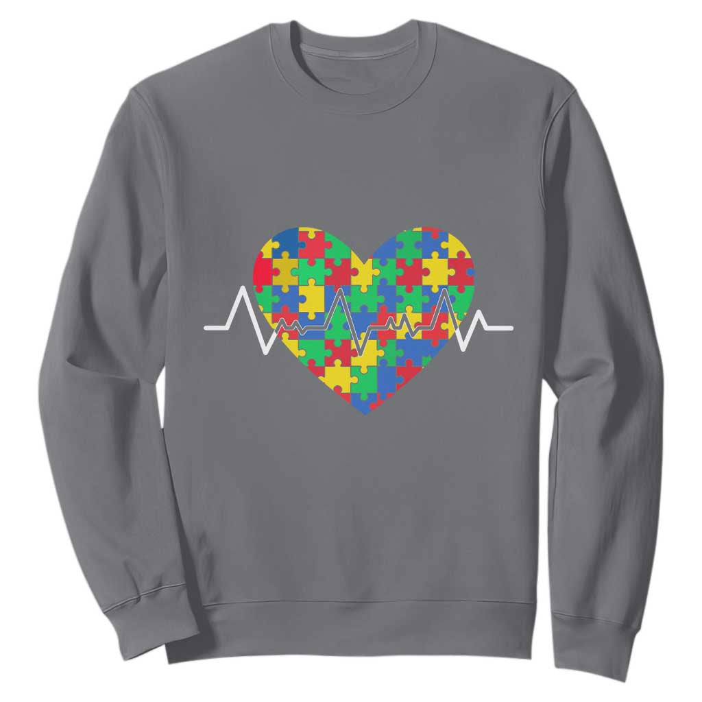 Autism Support Love Heart Puzzle Acceptance Sweatshirt