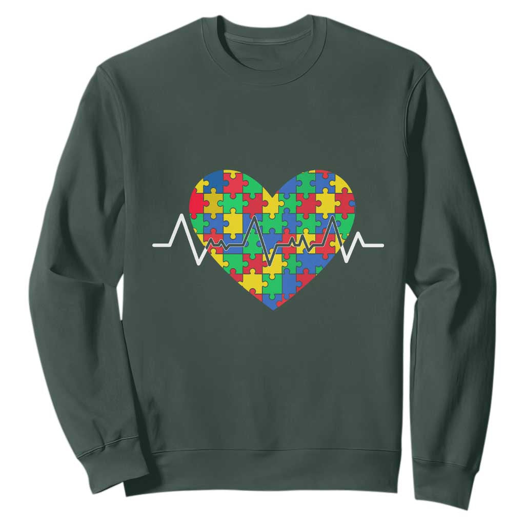 Autism Support Love Heart Puzzle Acceptance Sweatshirt