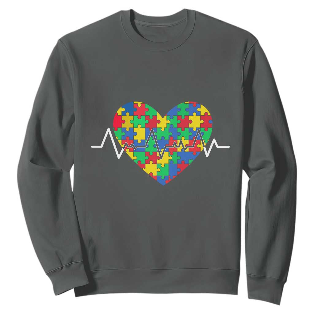 Autism Support Love Heart Puzzle Acceptance Sweatshirt