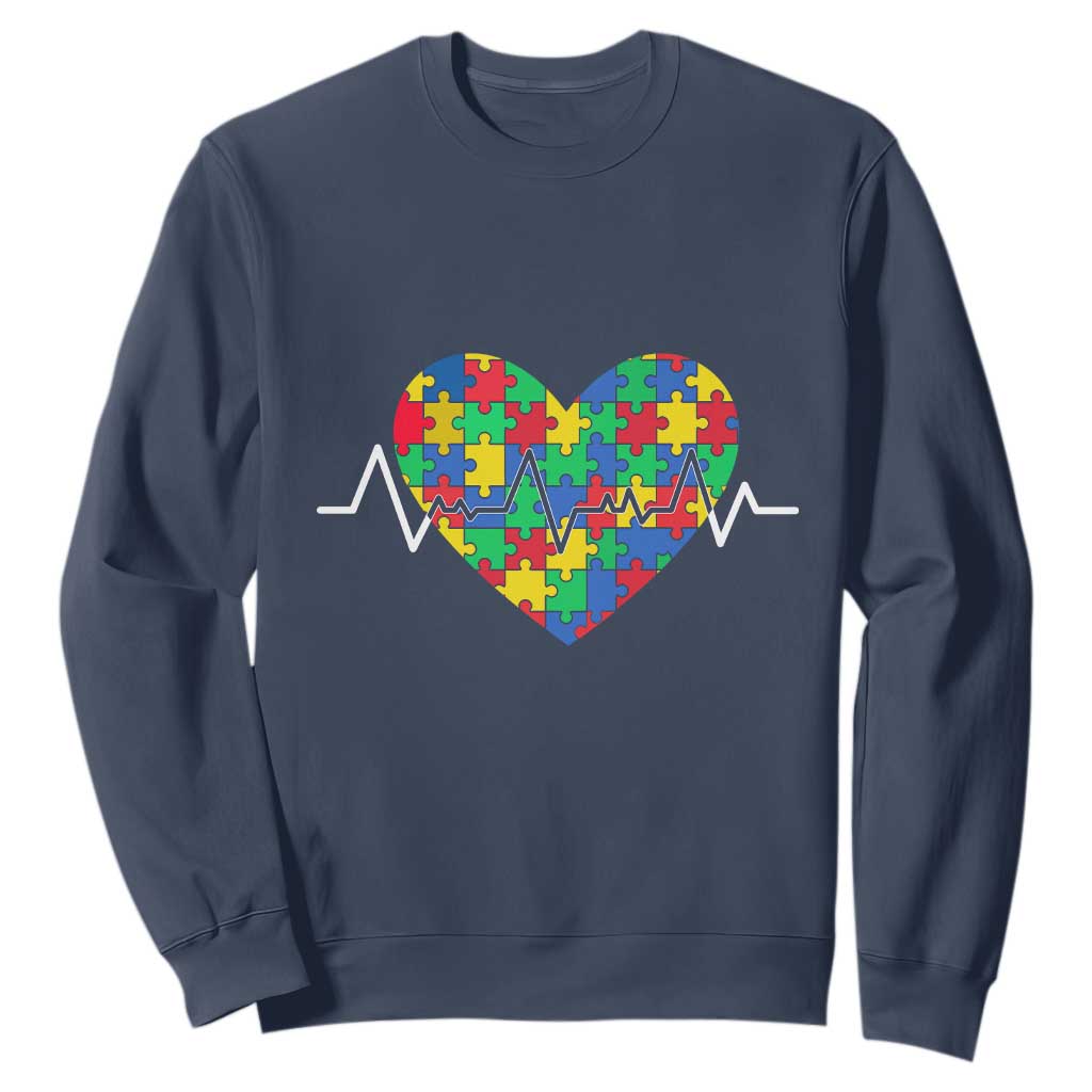 Autism Support Love Heart Puzzle Acceptance Sweatshirt