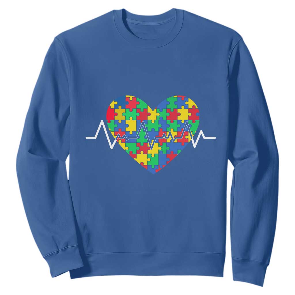 Autism Support Love Heart Puzzle Acceptance Sweatshirt
