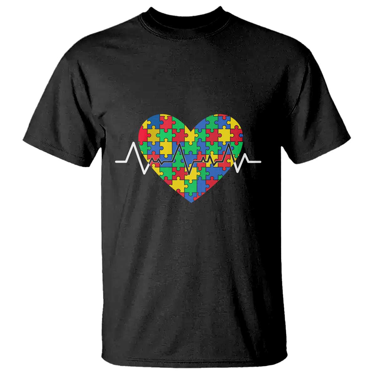 Autism Support Love Heart Puzzle Acceptance T Shirt