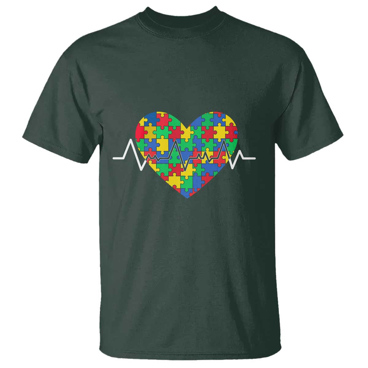 Autism Support Love Heart Puzzle Acceptance T Shirt