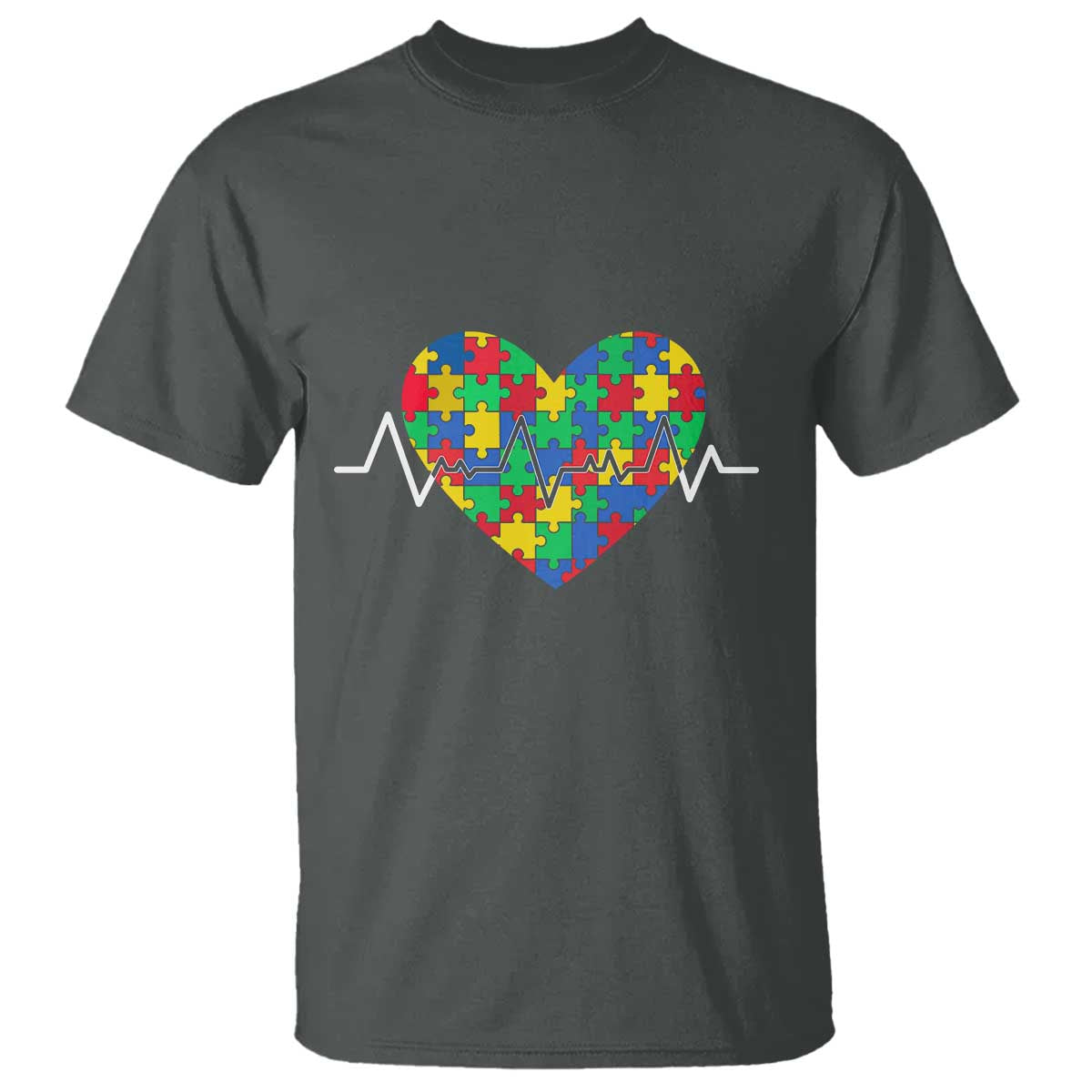 Autism Support Love Heart Puzzle Acceptance T Shirt
