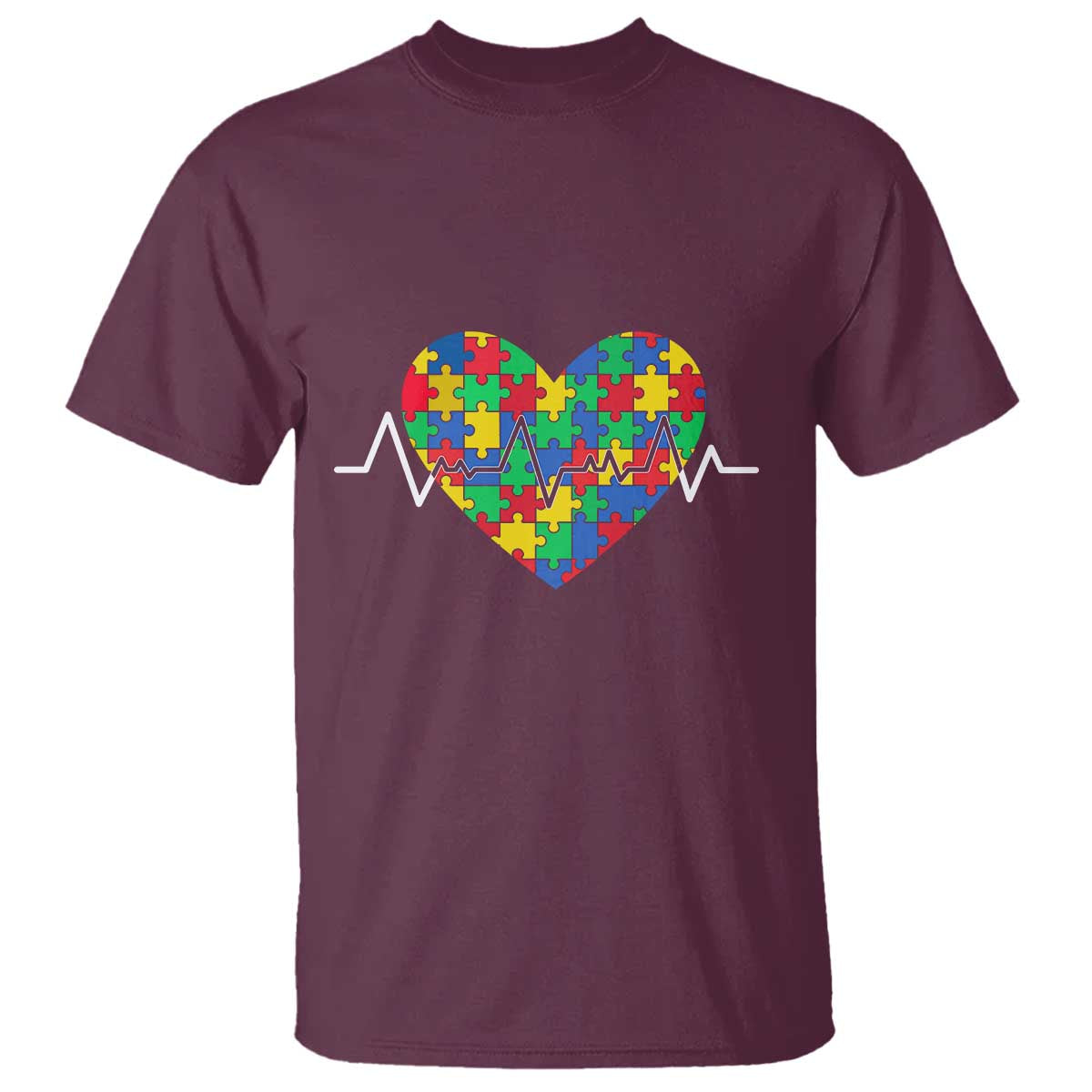 Autism Support Love Heart Puzzle Acceptance T Shirt