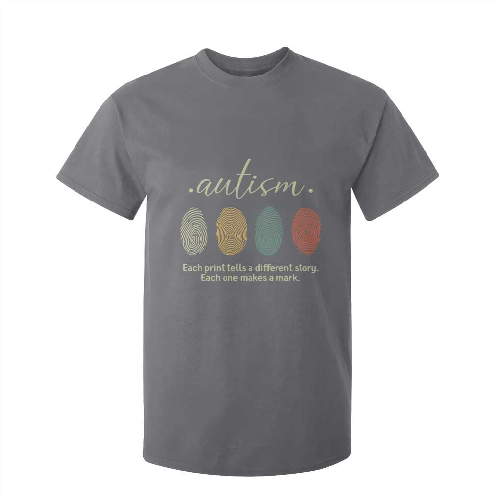 Retro Fingerprint Autism Support T Shirt For Kid Each Print Tells A Different Story