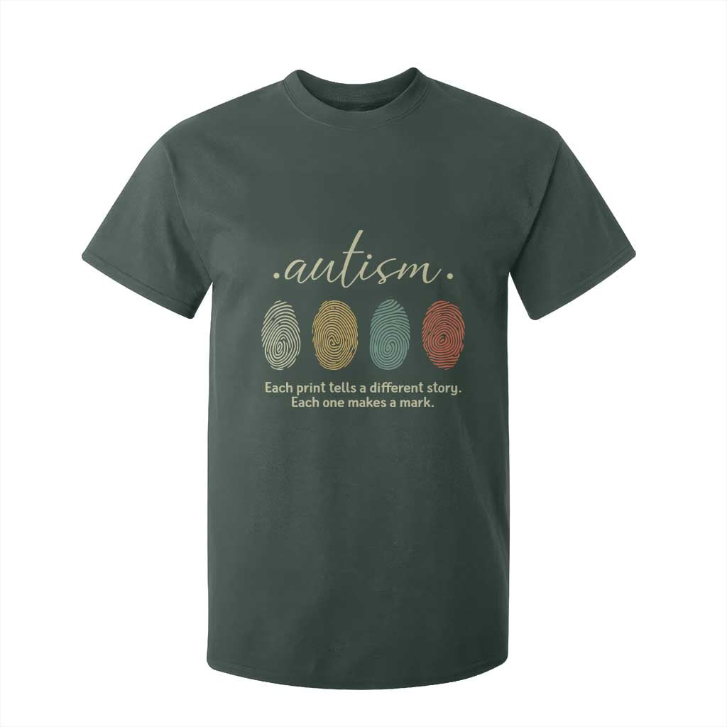 Retro Fingerprint Autism Support T Shirt For Kid Each Print Tells A Different Story