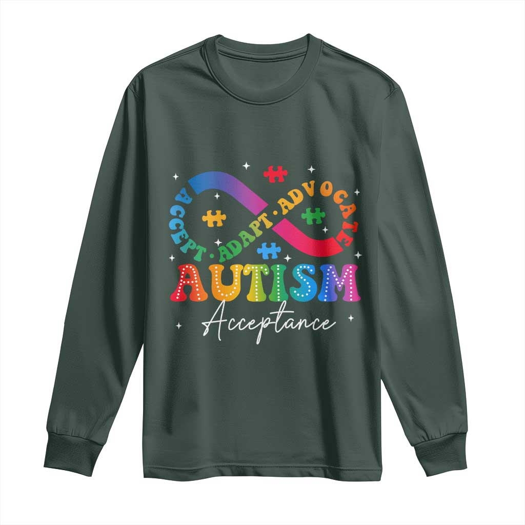 Autism Support Acceptance Long Sleeve Shirt Infinity Symbol Neurodiversity