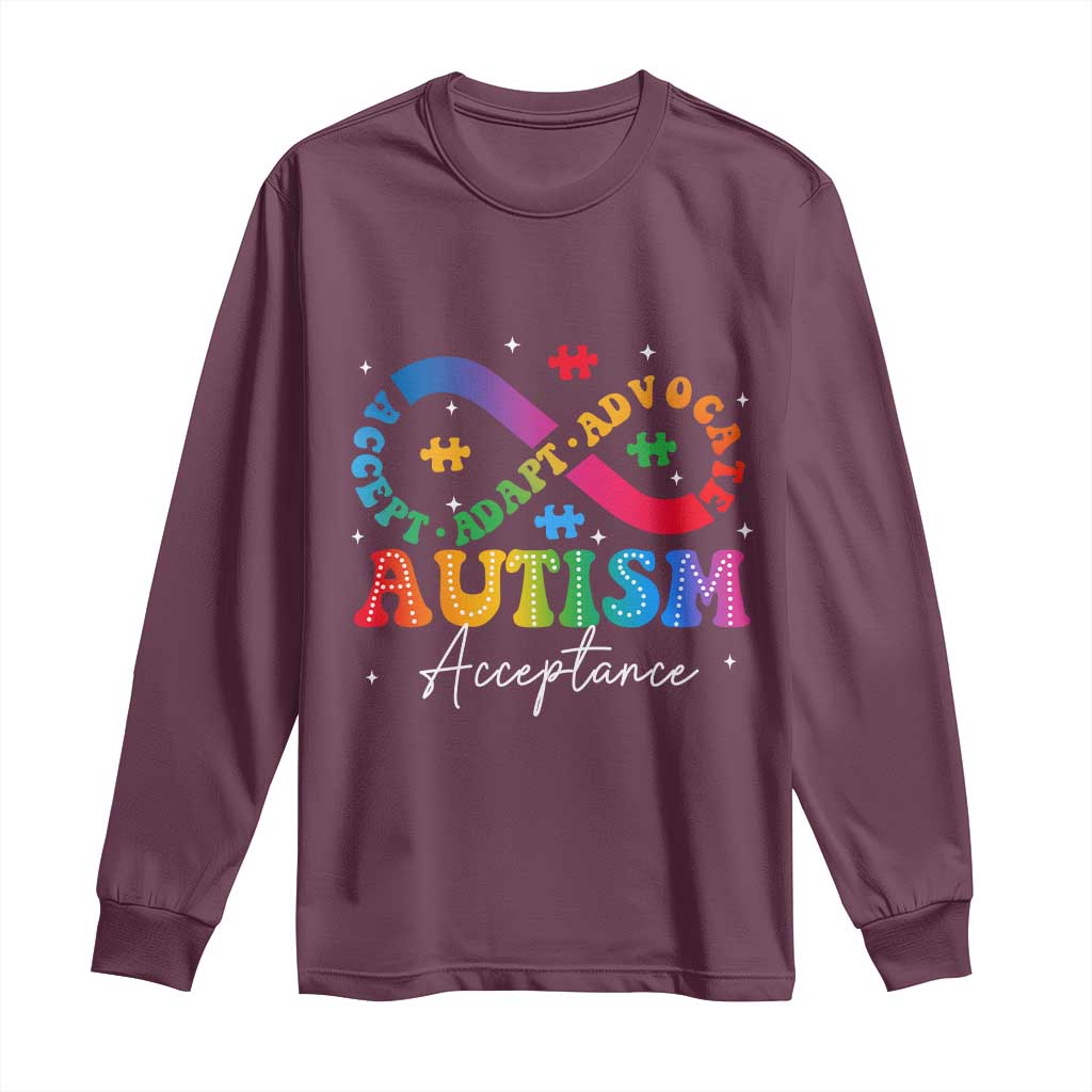 Autism Support Acceptance Long Sleeve Shirt Infinity Symbol Neurodiversity