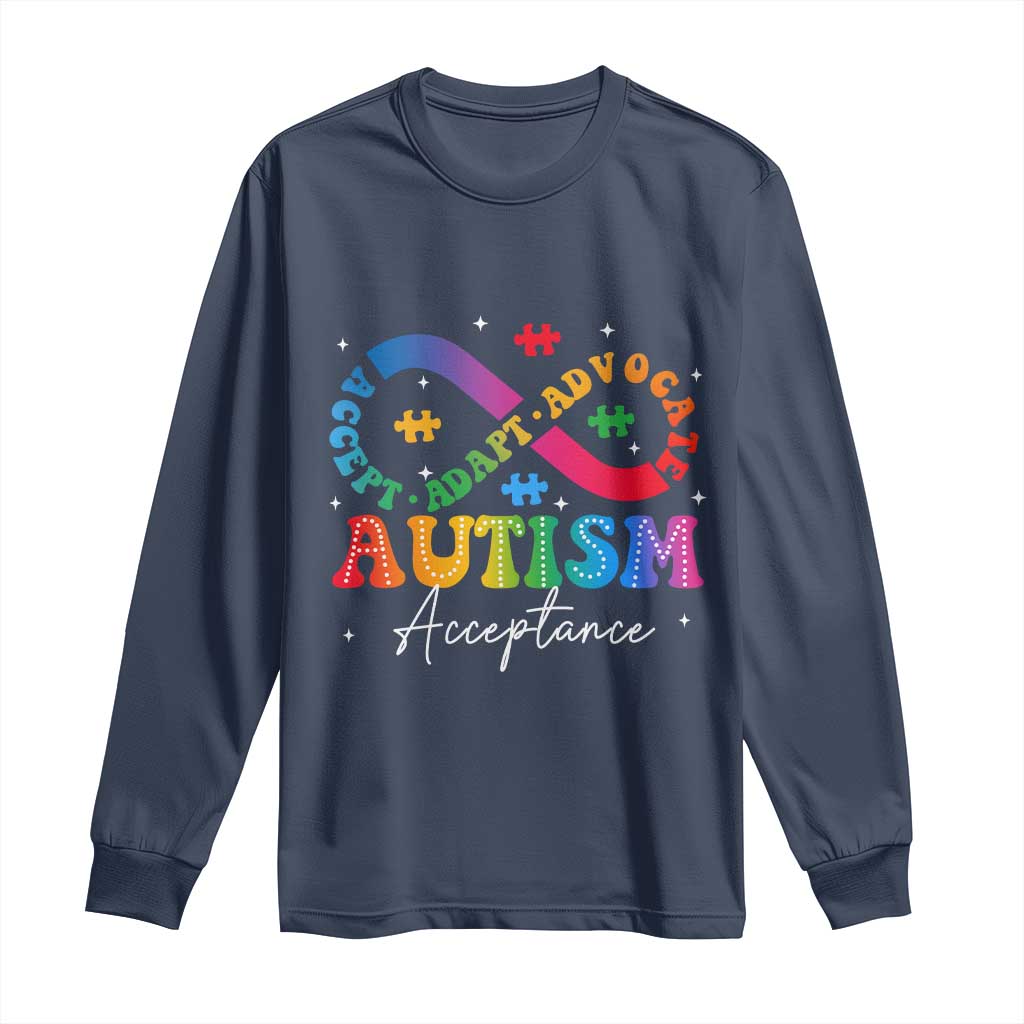 Autism Support Acceptance Long Sleeve Shirt Infinity Symbol Neurodiversity