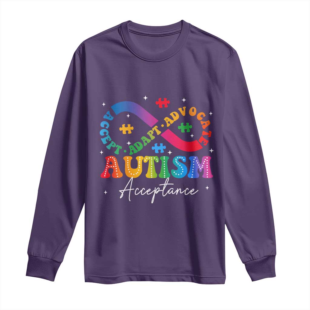 Autism Support Acceptance Long Sleeve Shirt Infinity Symbol Neurodiversity