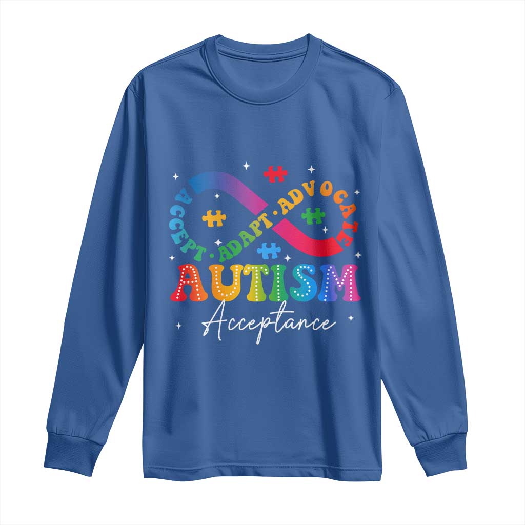 Autism Support Acceptance Long Sleeve Shirt Infinity Symbol Neurodiversity