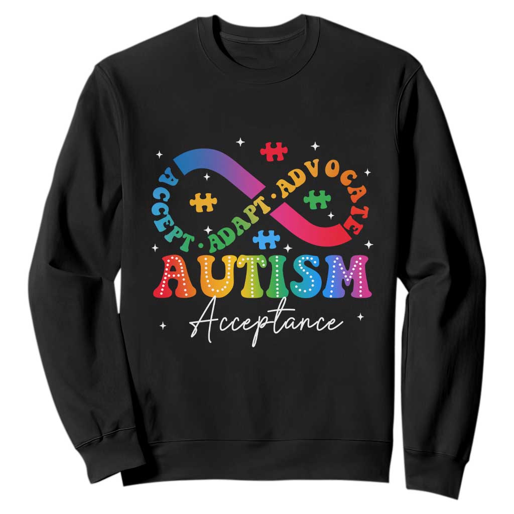 Autism Support Acceptance Sweatshirt Infinity Symbol Neurodiversity
