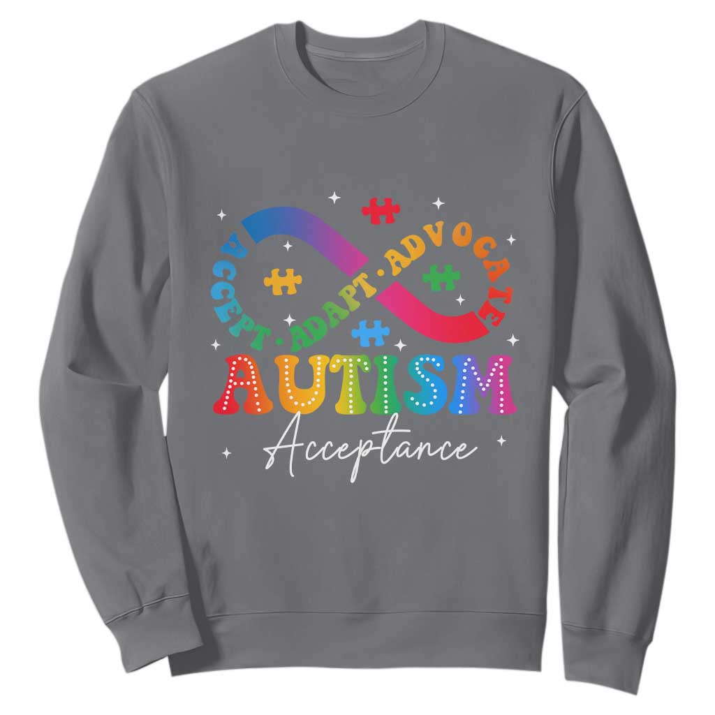 Autism Support Acceptance Sweatshirt Infinity Symbol Neurodiversity