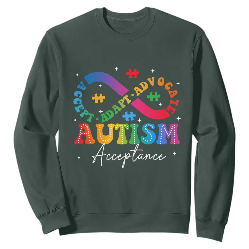 Autism Support Acceptance Sweatshirt Infinity Symbol Neurodiversity