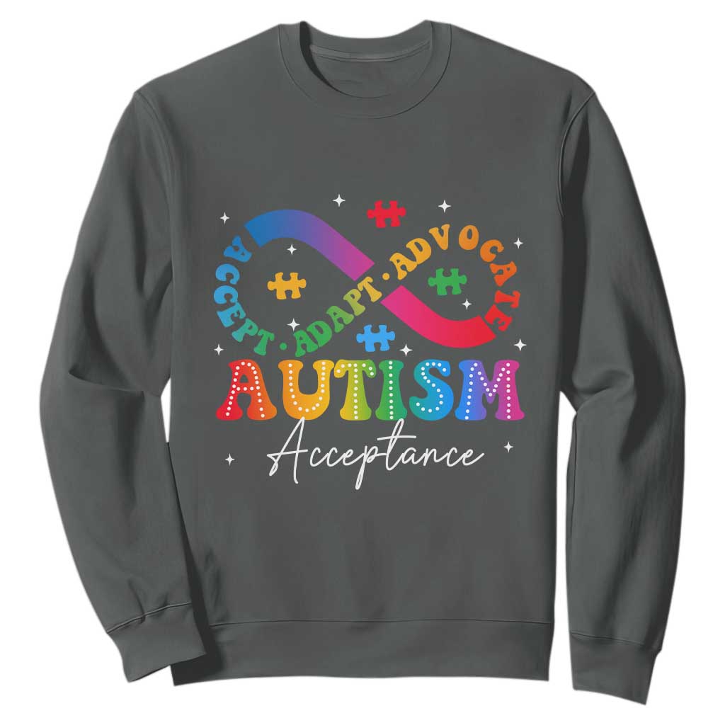 Autism Support Acceptance Sweatshirt Infinity Symbol Neurodiversity