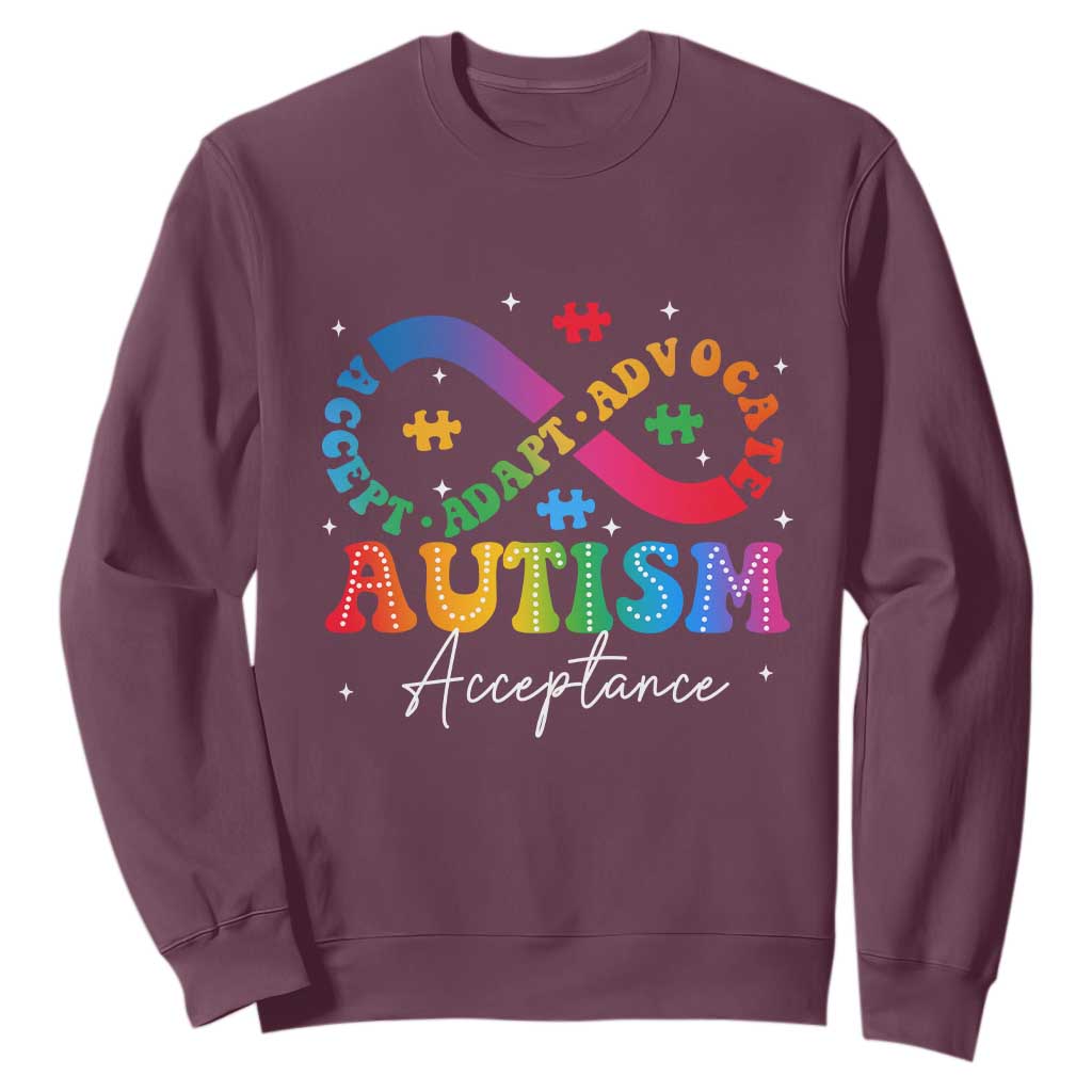 Autism Support Acceptance Sweatshirt Infinity Symbol Neurodiversity
