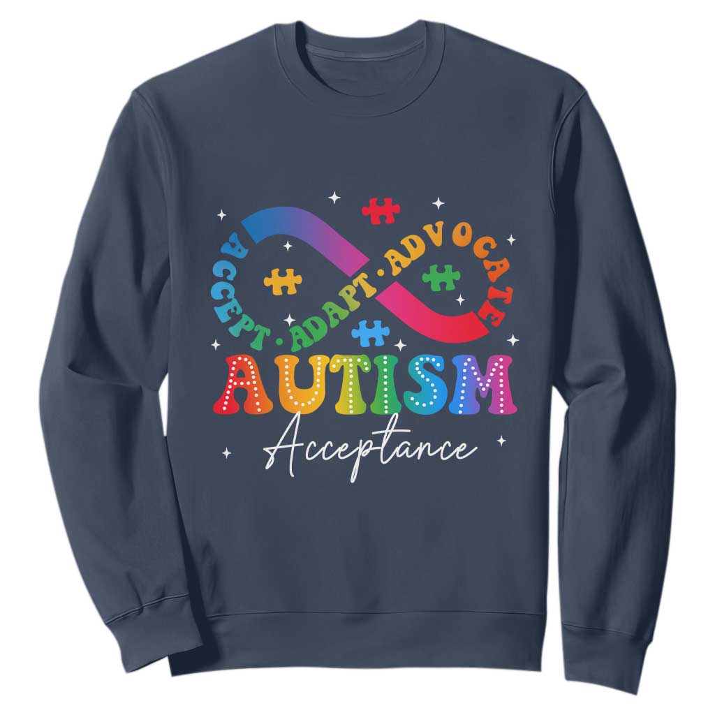 Autism Support Acceptance Sweatshirt Infinity Symbol Neurodiversity