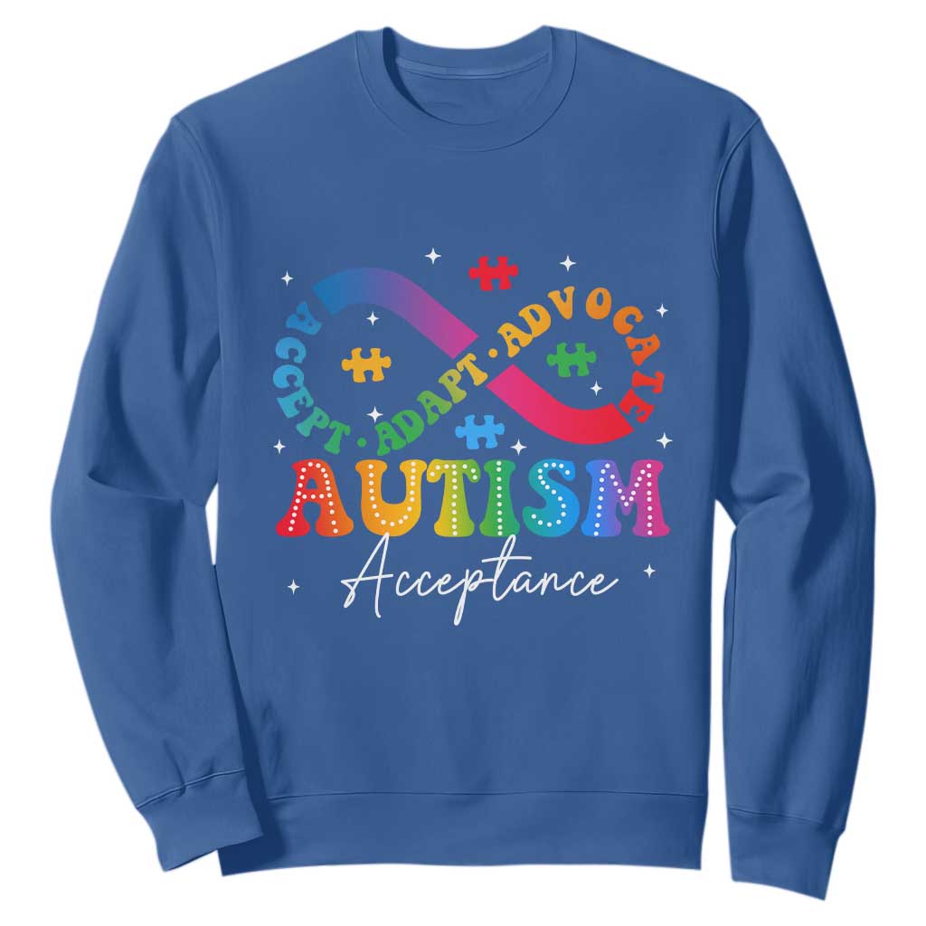 Autism Support Acceptance Sweatshirt Infinity Symbol Neurodiversity