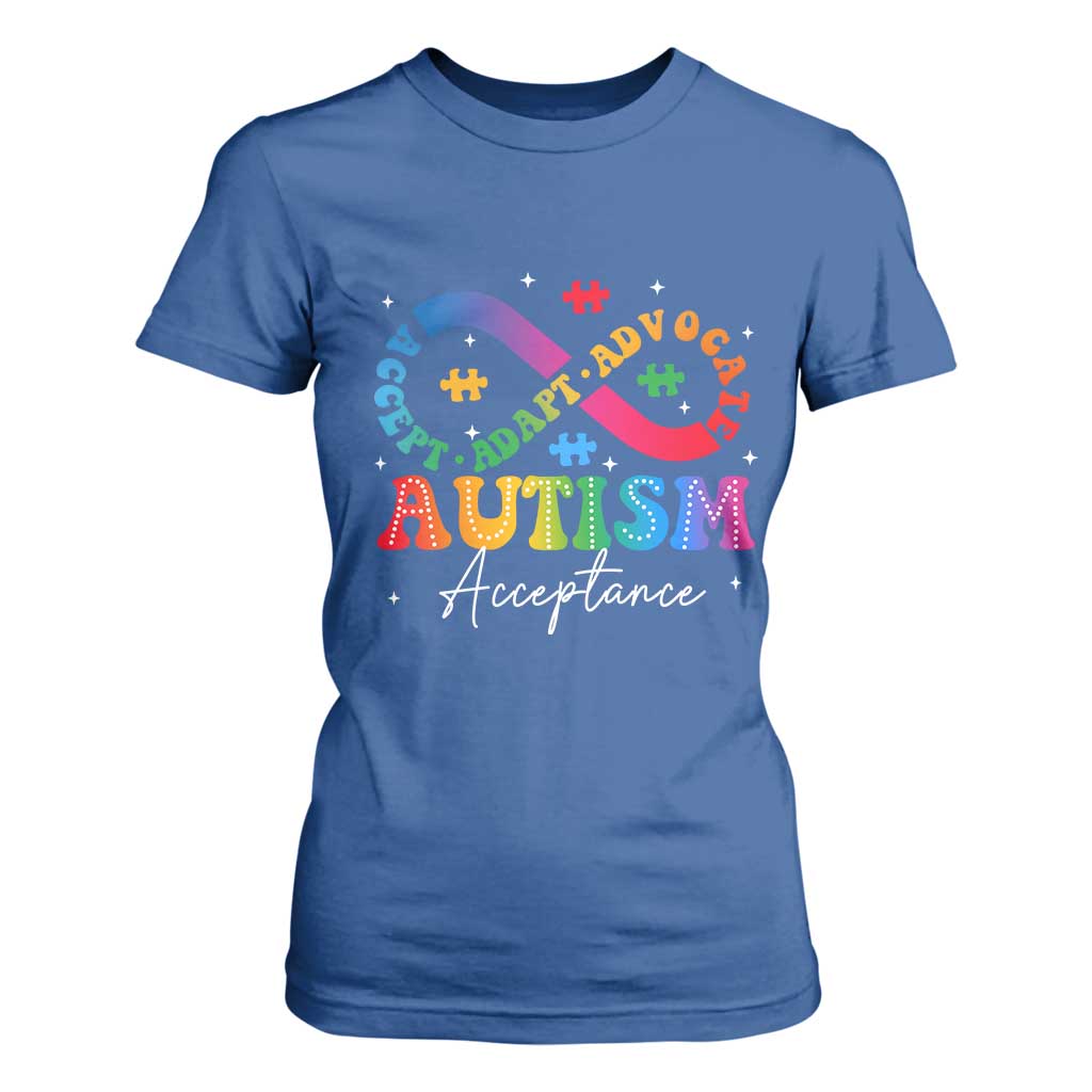 Autism Support Acceptance T Shirt For Women Infinity Symbol Neurodiversity
