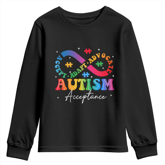 Autism Support Acceptance Youth Sweatshirt Infinity Symbol Neurodiversity