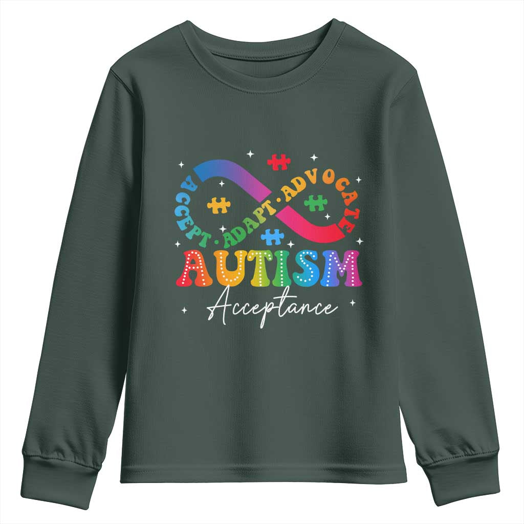 Autism Support Acceptance Youth Sweatshirt Infinity Symbol Neurodiversity
