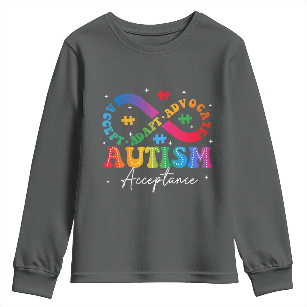 Autism Support Acceptance Youth Sweatshirt Infinity Symbol Neurodiversity