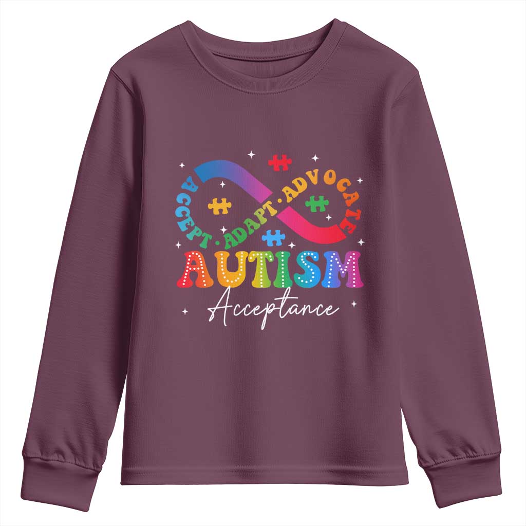 Autism Support Acceptance Youth Sweatshirt Infinity Symbol Neurodiversity