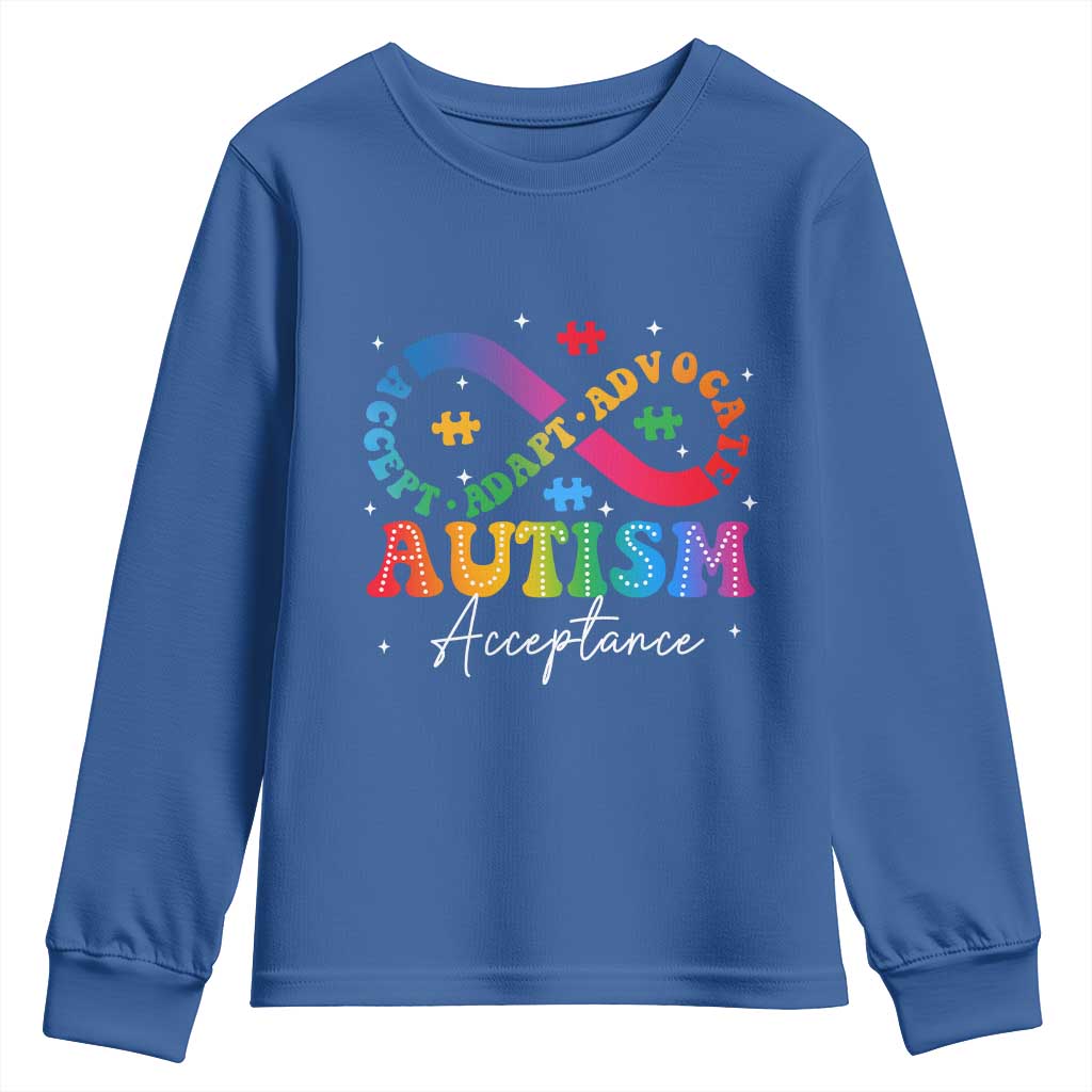 Autism Support Acceptance Youth Sweatshirt Infinity Symbol Neurodiversity