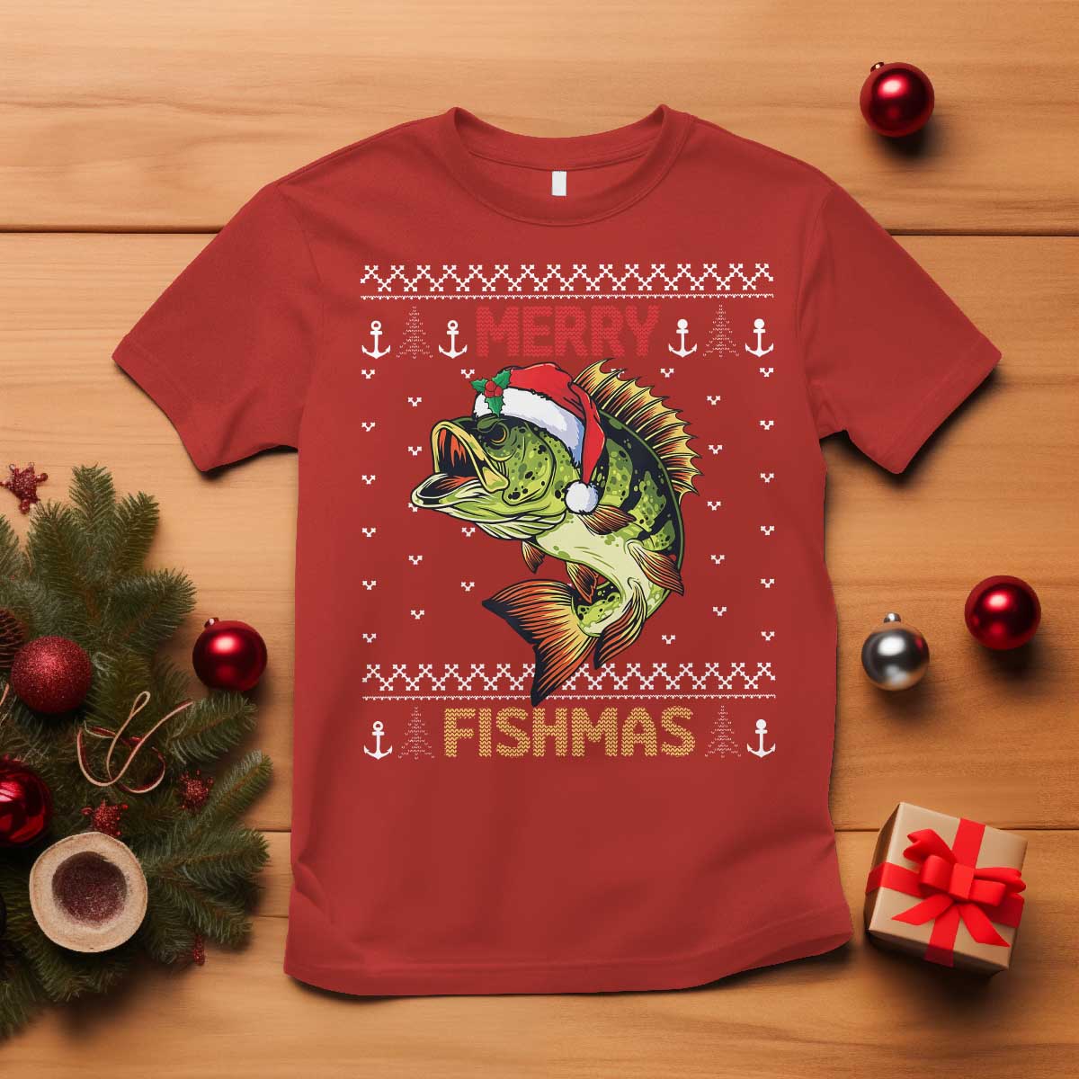 fishing-christmas-t-shirt-merry-fishmas-bass-fish-ugly-sweater