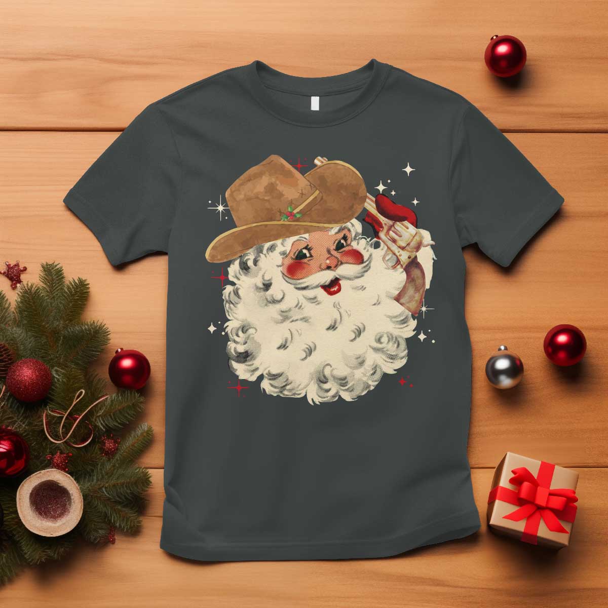 christmas-cowboy-t-shirt-santa-claus-merry-xmas-vintage-90s-western-country