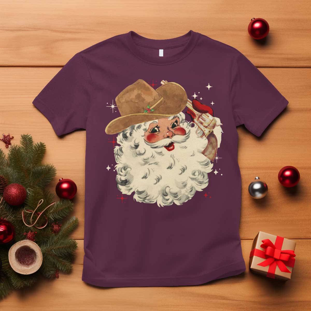 christmas-cowboy-t-shirt-santa-claus-merry-xmas-vintage-90s-western-country