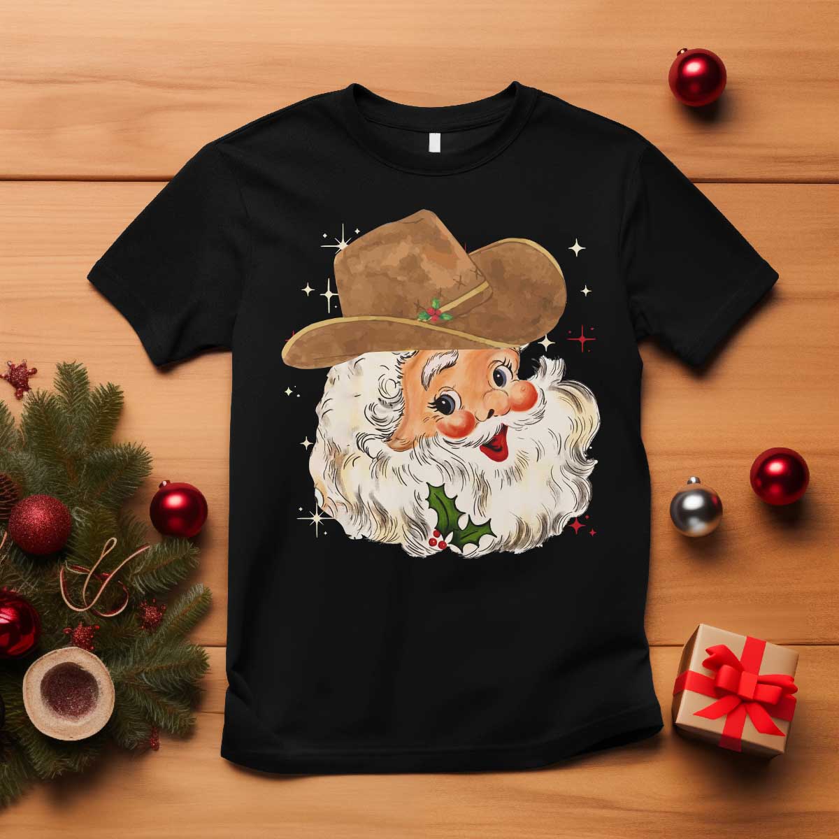 christmas-cowboy-t-shirt-santa-claus-vintage-90s-western-country-music-outfit