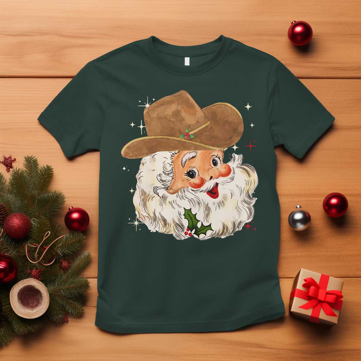 christmas-cowboy-t-shirt-santa-claus-vintage-90s-western-country-music-outfit