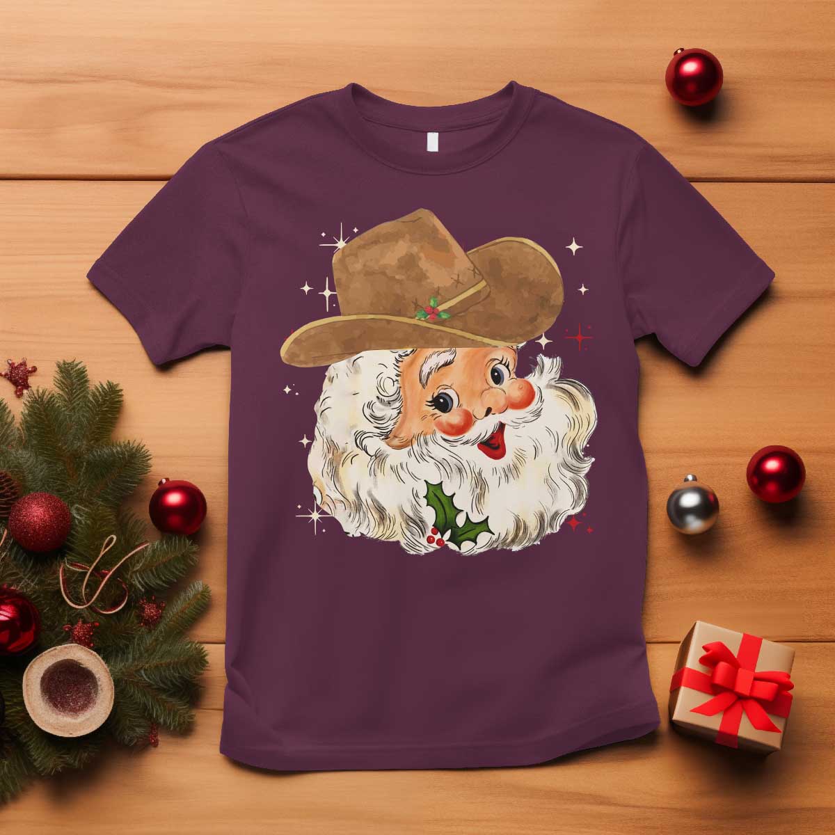 christmas-cowboy-t-shirt-santa-claus-vintage-90s-western-country-music-outfit