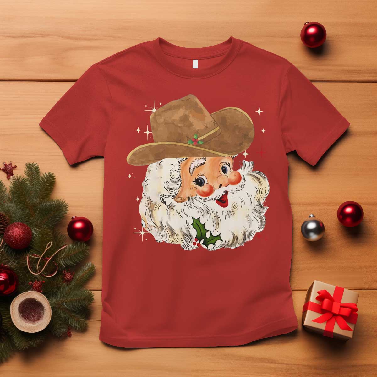 christmas-cowboy-t-shirt-santa-claus-vintage-90s-western-country-music-outfit