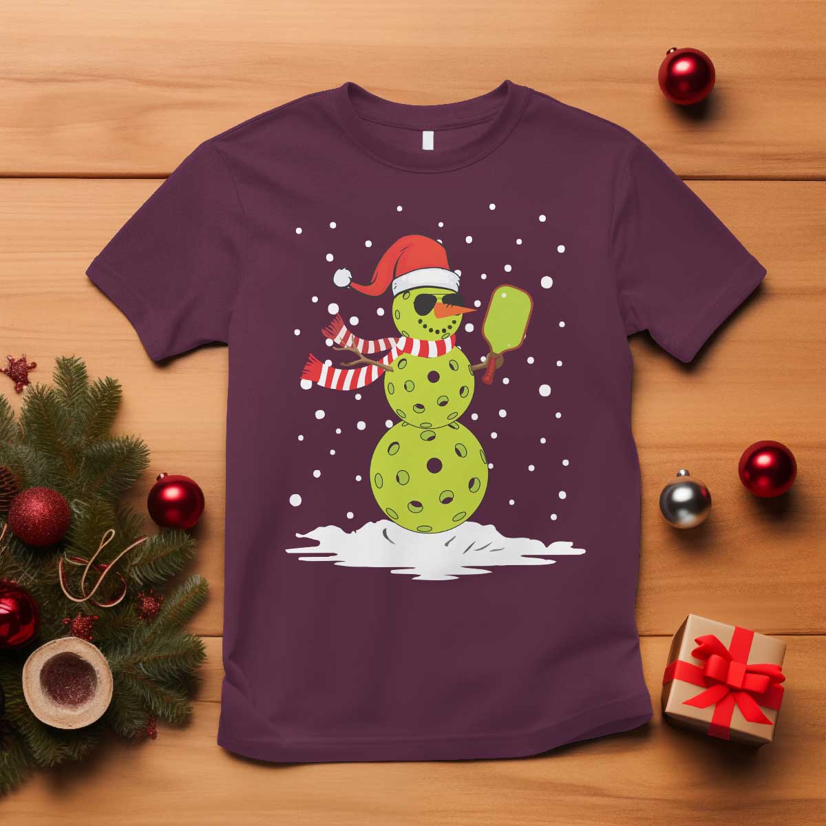 pickleball-christmas-t-shirt-santa-hat-snowman-xmas