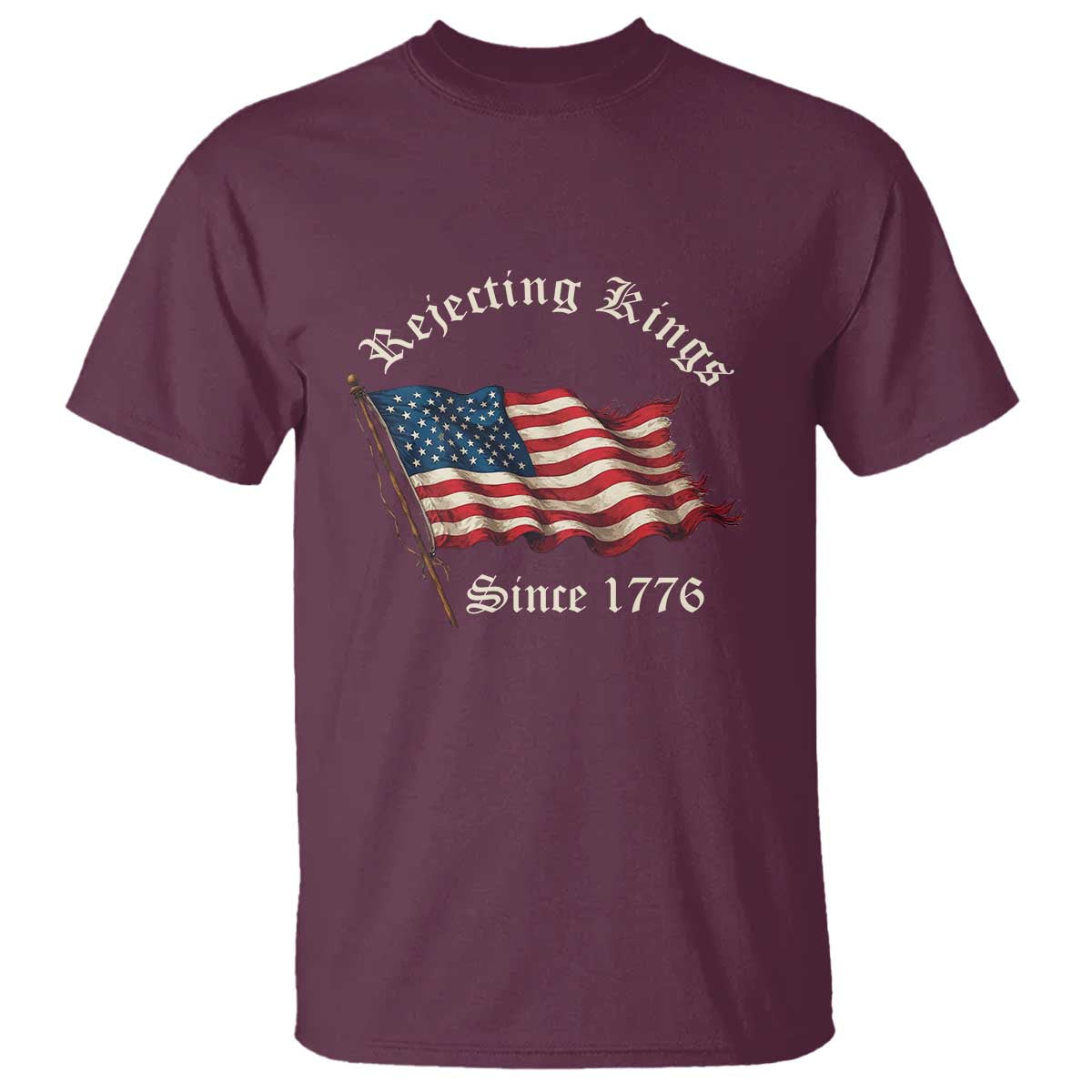 rejecting-kings-t-shirt-since-1776-no-kings-in-america-retro-us-flag