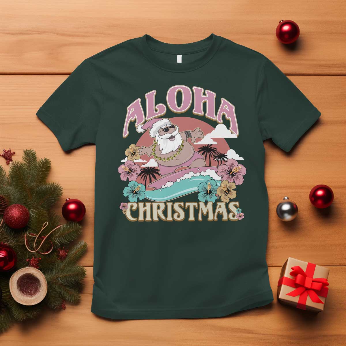 hawaii-christmas-t-shirt-surfing-santa-with-tattoos-aloha-christmas