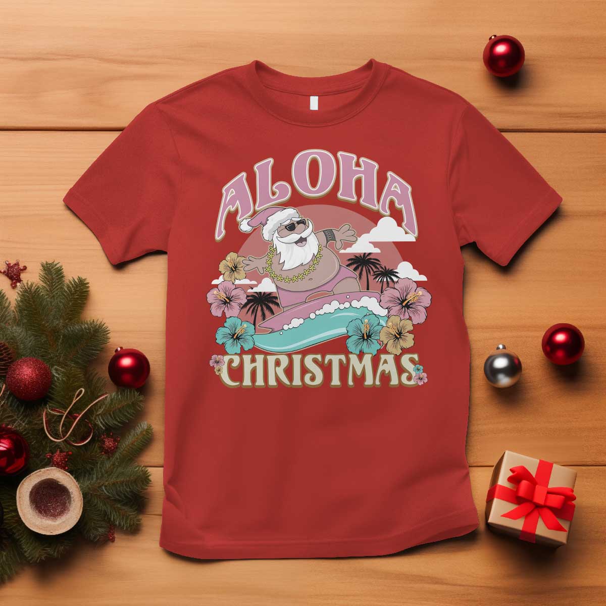 hawaii-christmas-t-shirt-surfing-santa-with-tattoos-aloha-christmas