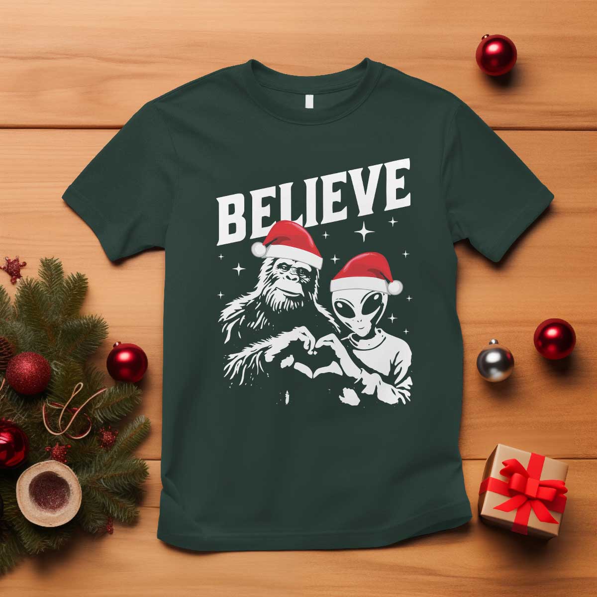 alien-and-bigfoot-christmas-t-shirt