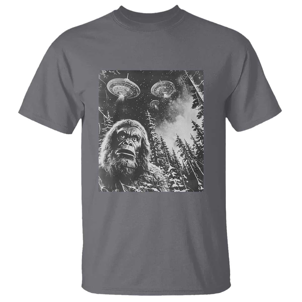 funny-graphic-bigfoot-selfie-with-ufos-weird-t-shirt-funny-graphic-bigfoot-selfie-with-ufos-weird