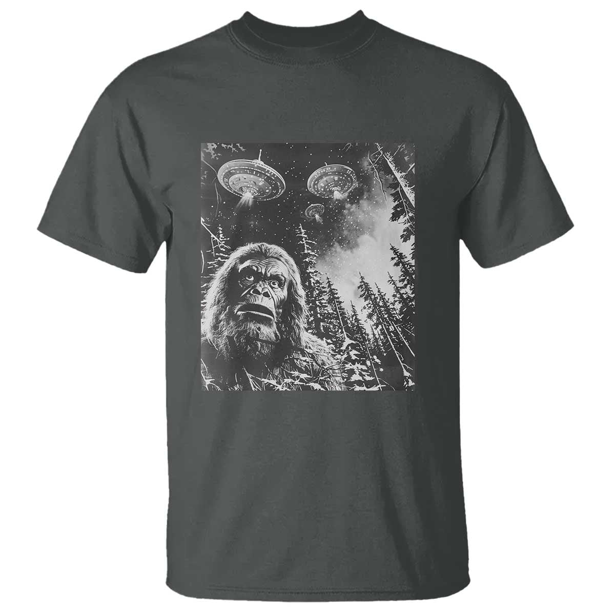 funny-graphic-bigfoot-selfie-with-ufos-weird-t-shirt-funny-graphic-bigfoot-selfie-with-ufos-weird