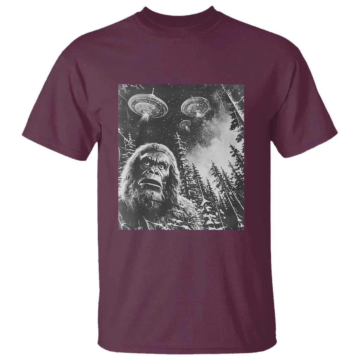 funny-graphic-bigfoot-selfie-with-ufos-weird-t-shirt-funny-graphic-bigfoot-selfie-with-ufos-weird