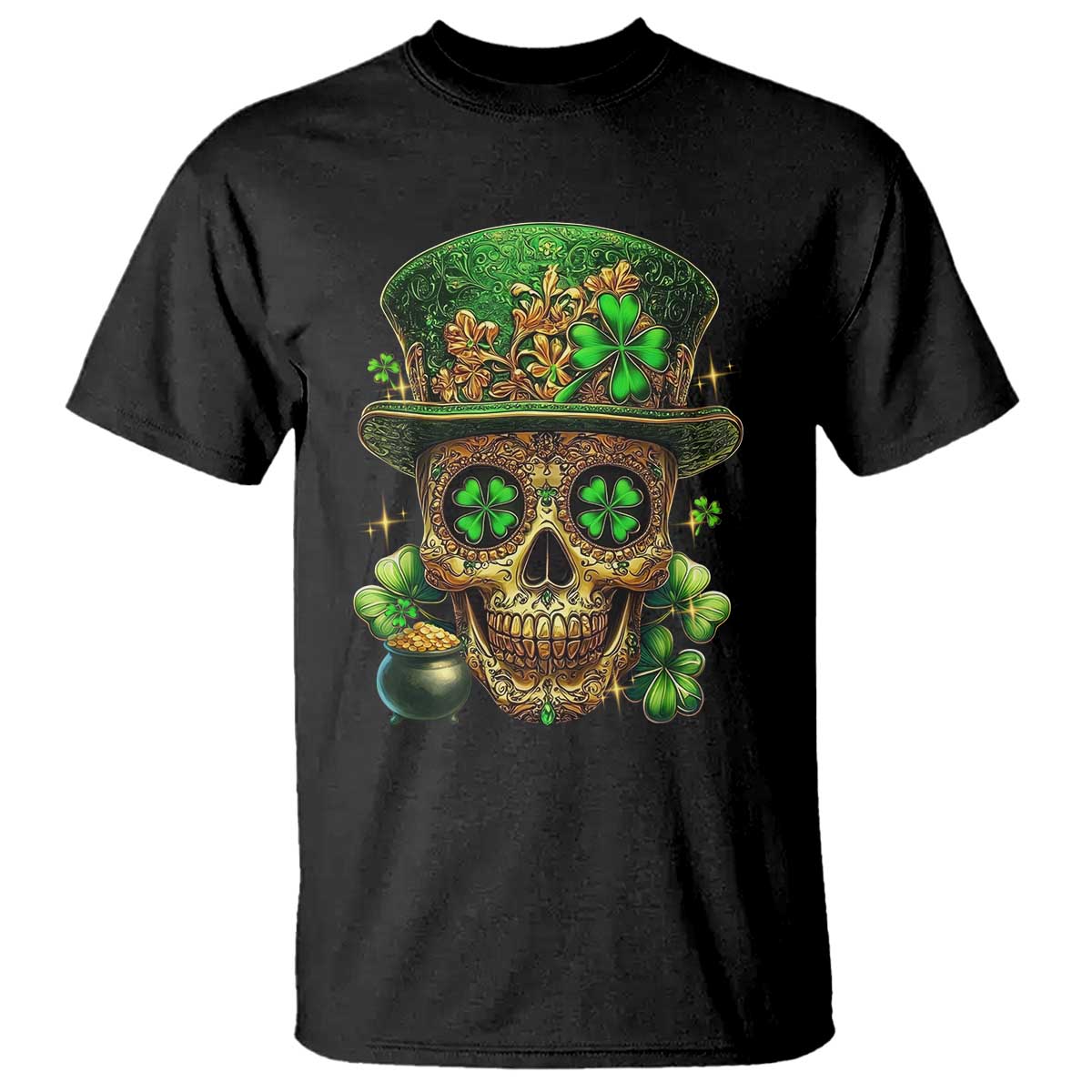 sugar-skull-st-patrick-day-t-shirt-de-los-muertos-lucky-shamrock