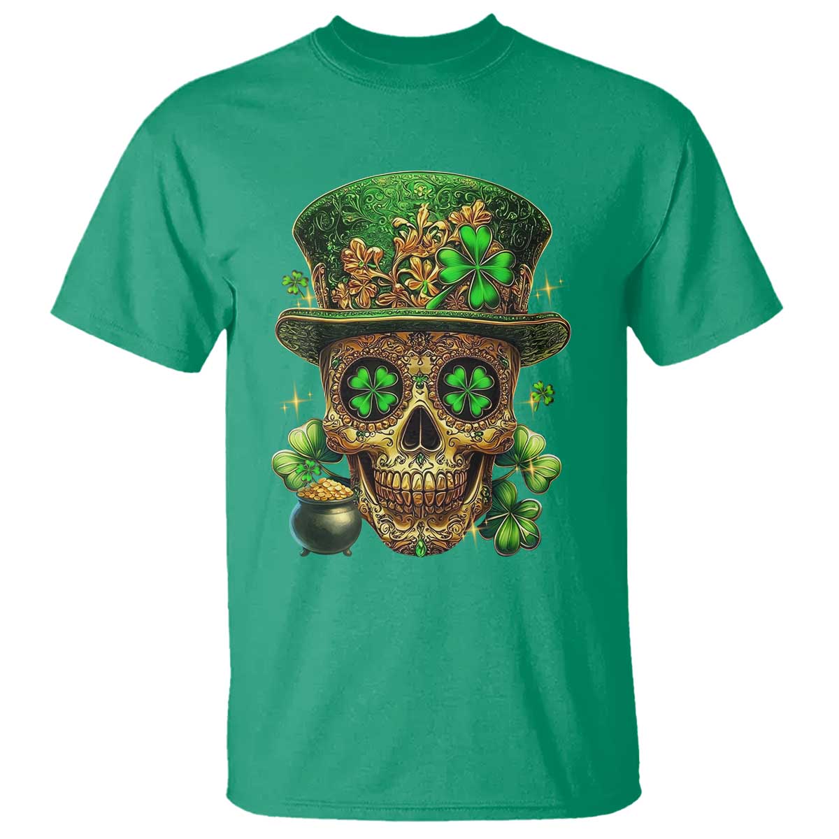 sugar-skull-st-patrick-day-t-shirt-de-los-muertos-lucky-shamrock