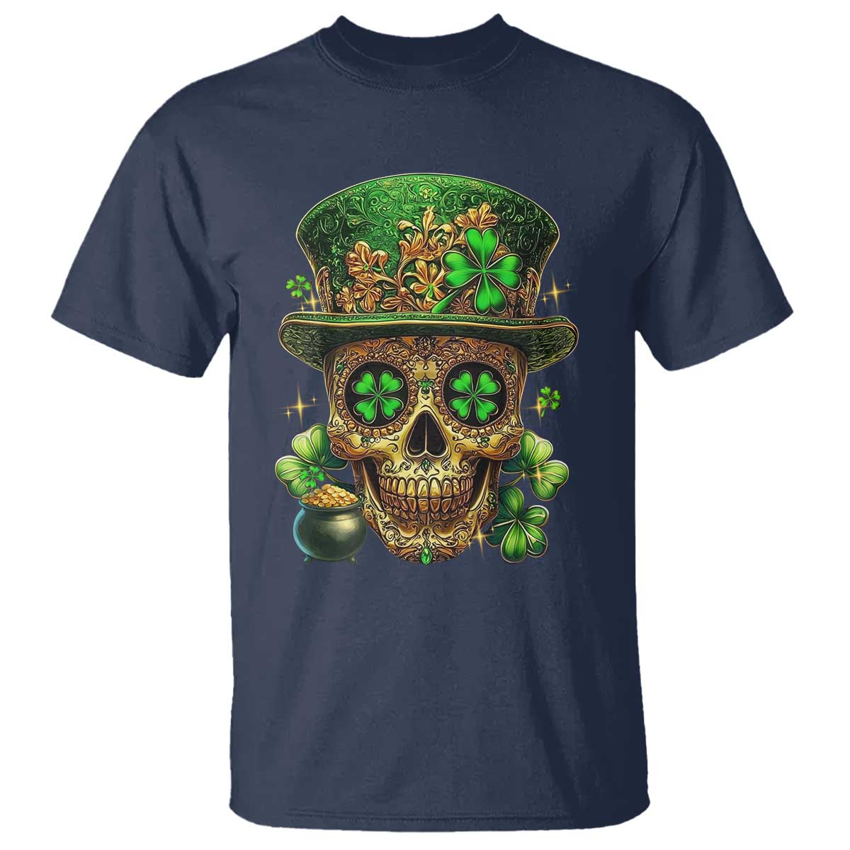 sugar-skull-st-patrick-day-t-shirt-de-los-muertos-lucky-shamrock