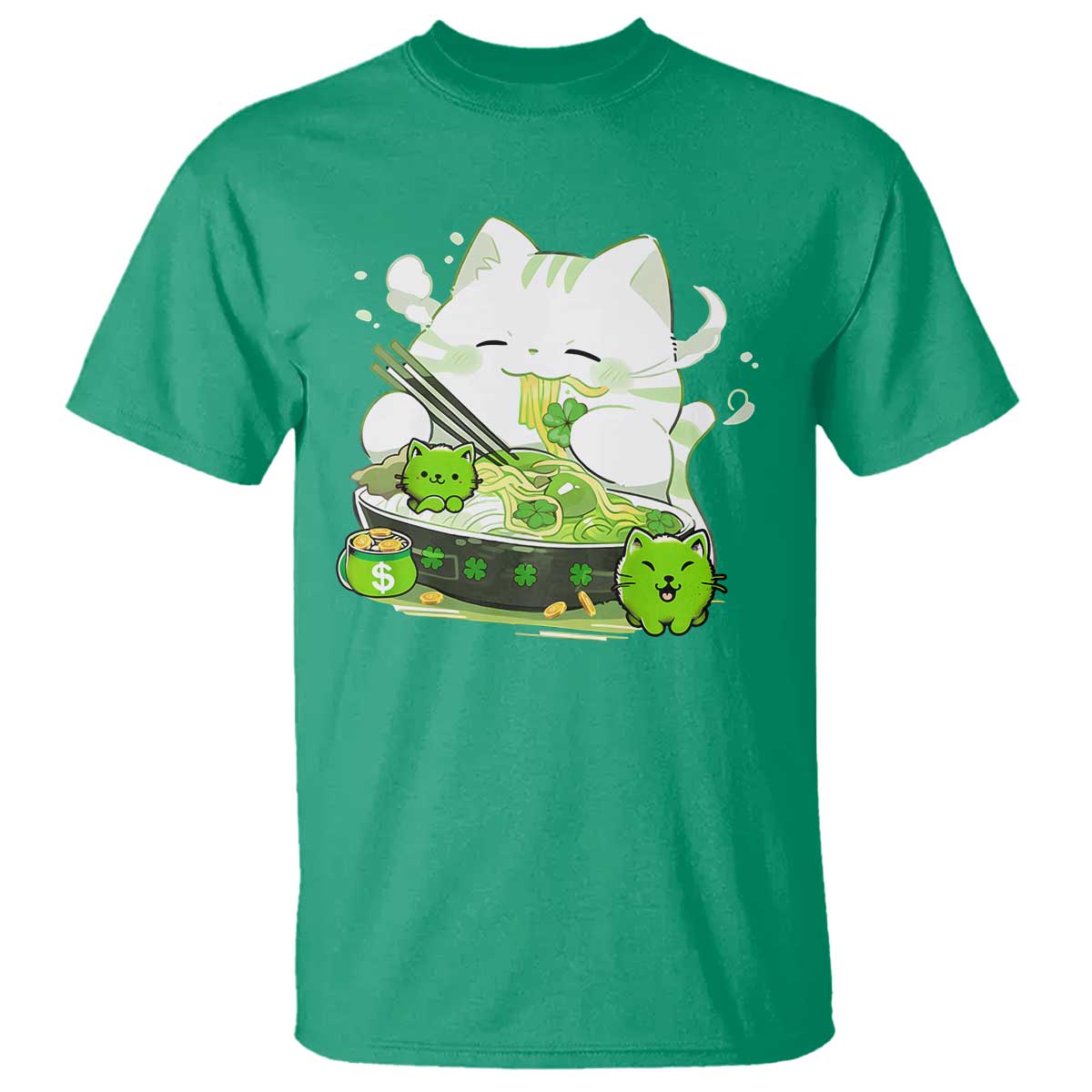 st-patricks-day-cats-t-shirt-irish-eating-ramen-noodles-cute-anime-shamrocks